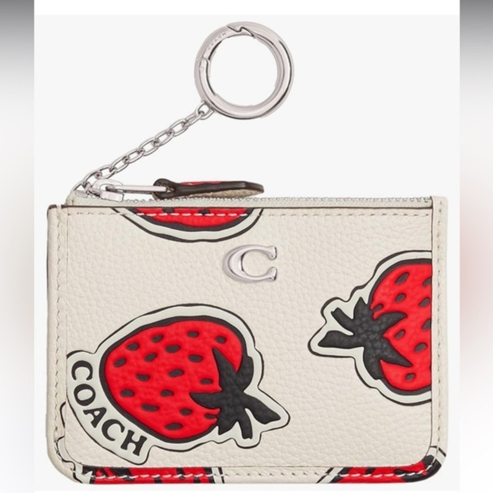 New! Coach Strawberry Mini Skinny ID Card Holder